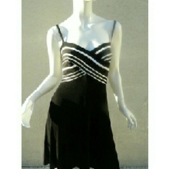 Vintage Tadashi Dress Sexy Bandage Black & White B - Picture 2 of 4